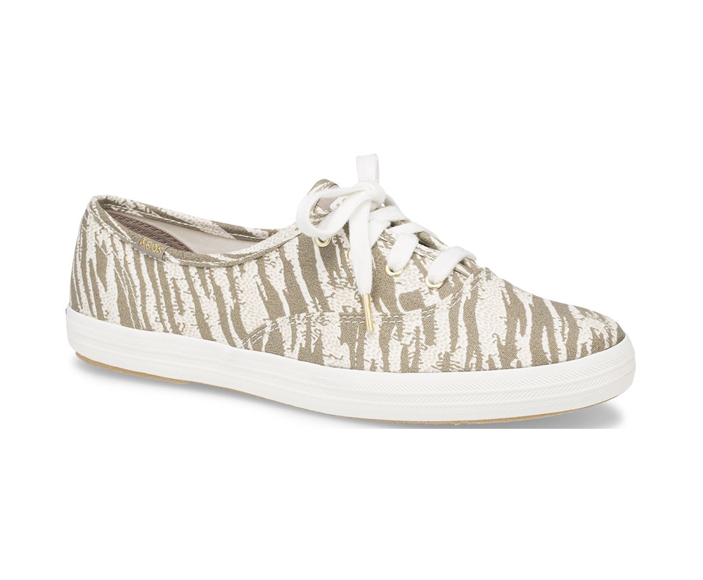 Tenis Keds Mujer Blancos - Washable Champion Animal - 0265-TCUWY